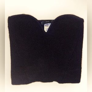 Mango Ribbed Strapless Top